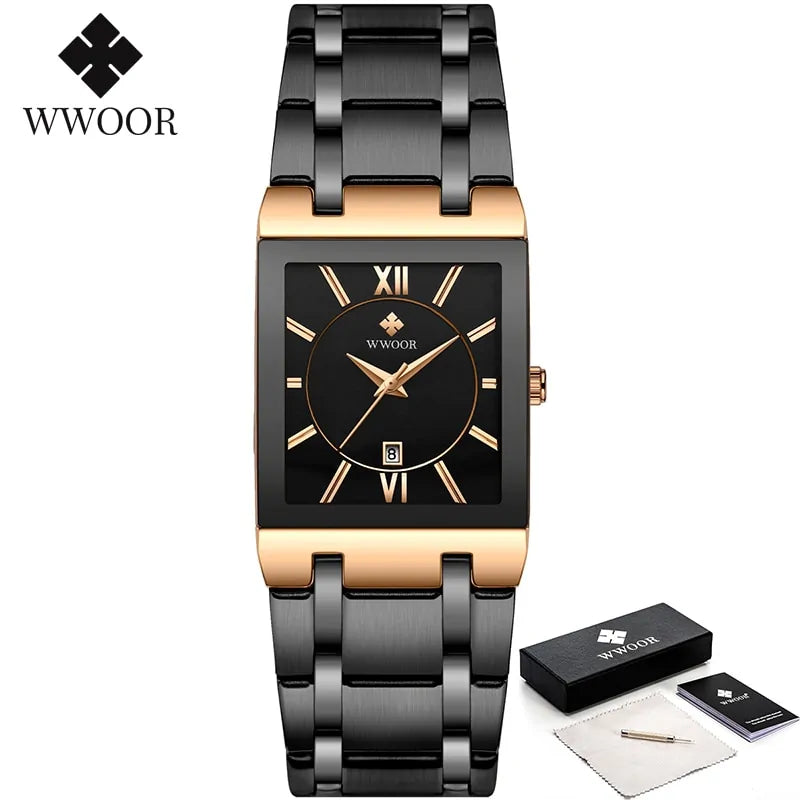 Gold Square Men's Quartz Watch